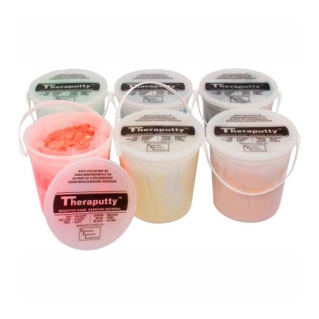 Fabrication Enterprises TheraPutty Plus Antimicrobial Exercise Putty, 5 Pound, Set of 6 276399